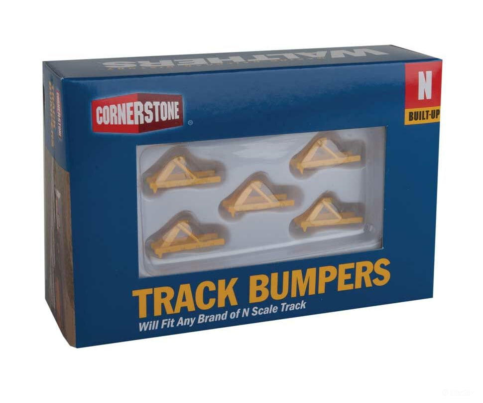 Walthers Cornerstone 2602 Track Bumper - Built-Ups -- Yellow Pkg(5) Accessories