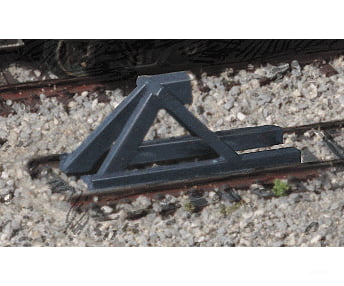 Walthers Cornerstone 2605 Track Bumper - Built-Ups -- Dark Gray Pkg(5) Accessories