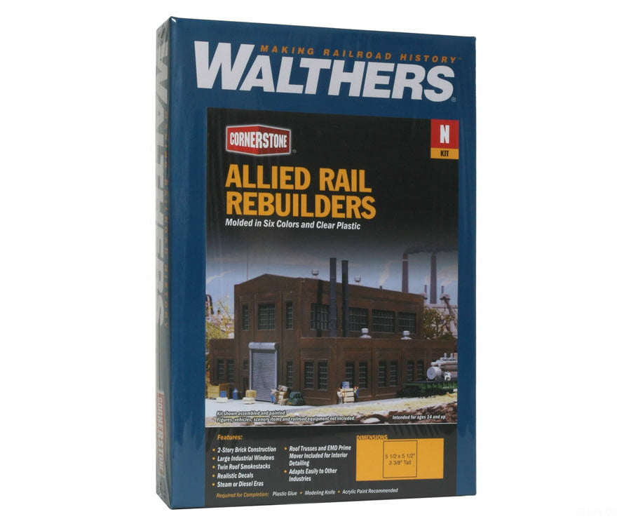 Walthers Cornerstone 3211 Allied Rail Rebuilders -- Kit - 5-1/2 X 5-5/8 3-1/2’ 13.7 14 8.7Cm