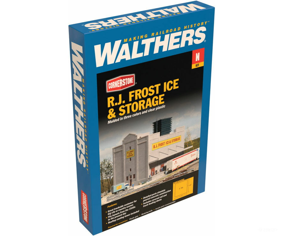 Walthers Cornerstone 3220 R. J. Frost Ice & Storage -- Kit - 7-1/4 X 5 18.4 12.7Cm Structures
