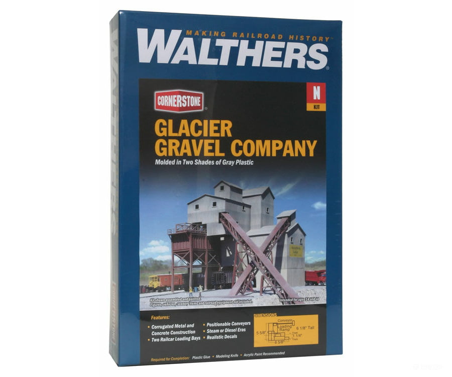 Walthers Cornerstone 3241 Glacier Gravel Co. -- Kit - 5-5/8 X 6-5/8 6-1/8’ 14.3 16.8 15.6Cm