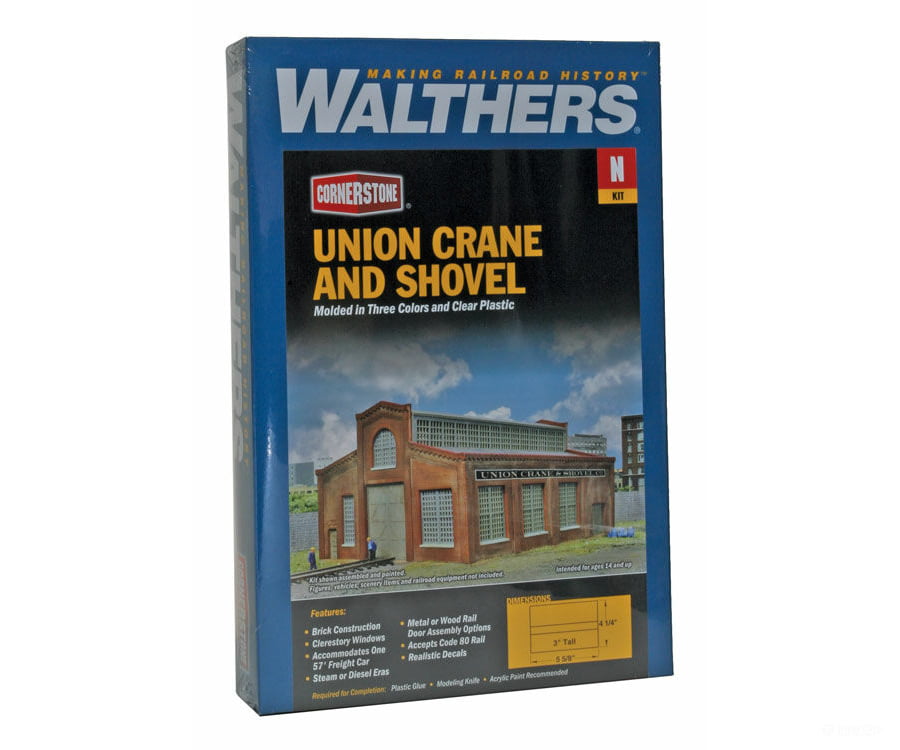 Walthers Cornerstone 3826 Union Crane And Shovel -- Kit - 5-5/8 X 4-1/4 3’ 14 10.6 7.5Cm Structures