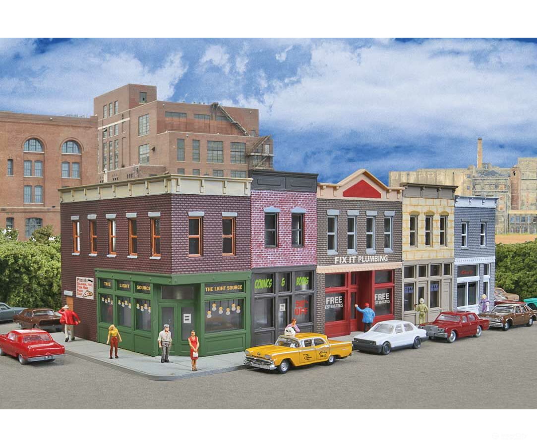 Walthers Cornerstone 3850 Merchant’s Row I -- Kit - 7-1/2 X 3-1/2 2-5/16’ 19 8.8 5.8Cm Structures