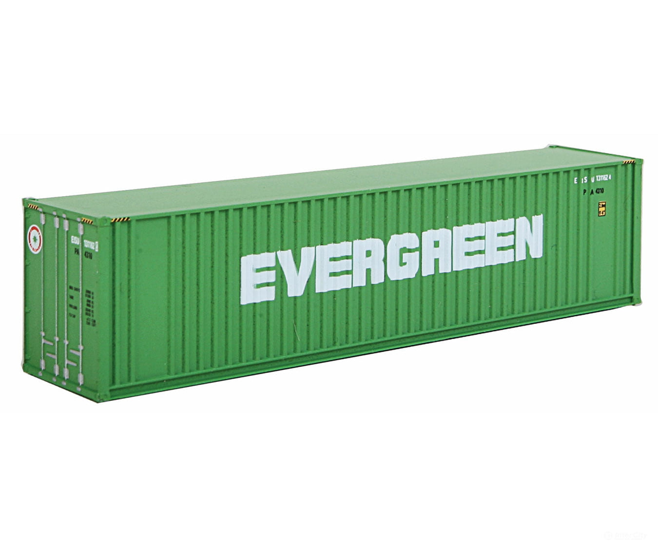 Walthers Scenemaster 8802 40’ Hi Cube Ribbed Side Container - Assembled -- Evergreen Freight