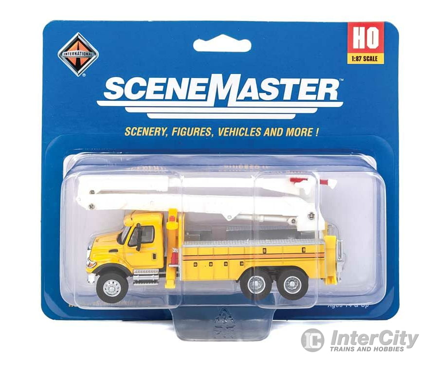 Walthers Scenemaster 11752 International(R) 7600 Utility Truck W/Bucket Lift - Assembled -- Yellow