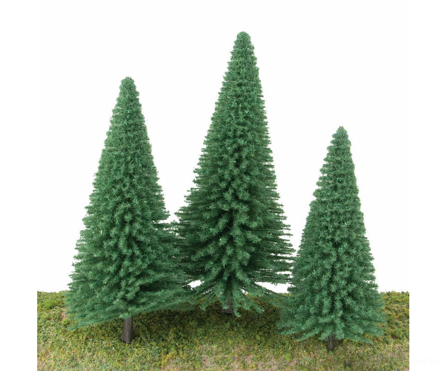 Walthers Scenemaster 1180 Pine Trees Pkg(10) -- 3-3/8 To 5-1/2’ 8 14Cm (Includes Pin Base) &