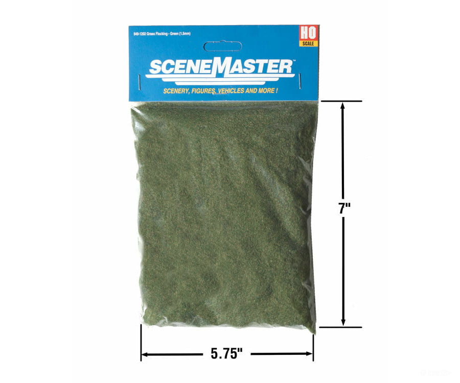 Walthers Scenemaster 1202 Static Grass Flocking -- Green Blend 1/16’ 1.5Mm Fibers 3-1/2Oz 100G &