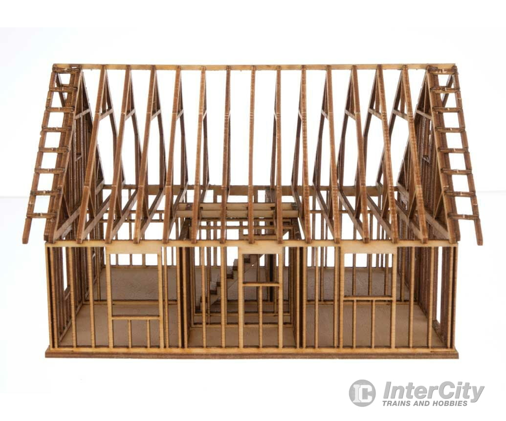 Walthers Scenemaster 4157 House Under Construction -- Kit - 3-13/32 X 4-13/32 2-25/32’ 8.6 11.1