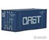 Walthers Scenemaster 8009 20’ Corrugated Container With Flat Panel - Assembled -- Cast (Blue