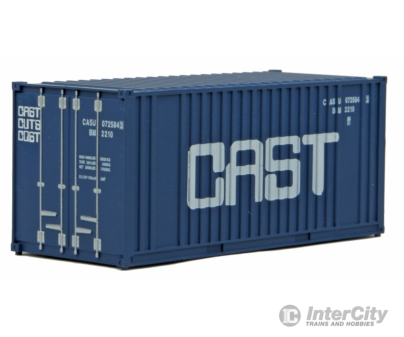 Walthers Scenemaster 8009 20’ Corrugated Container With Flat Panel - Assembled -- Cast (Blue