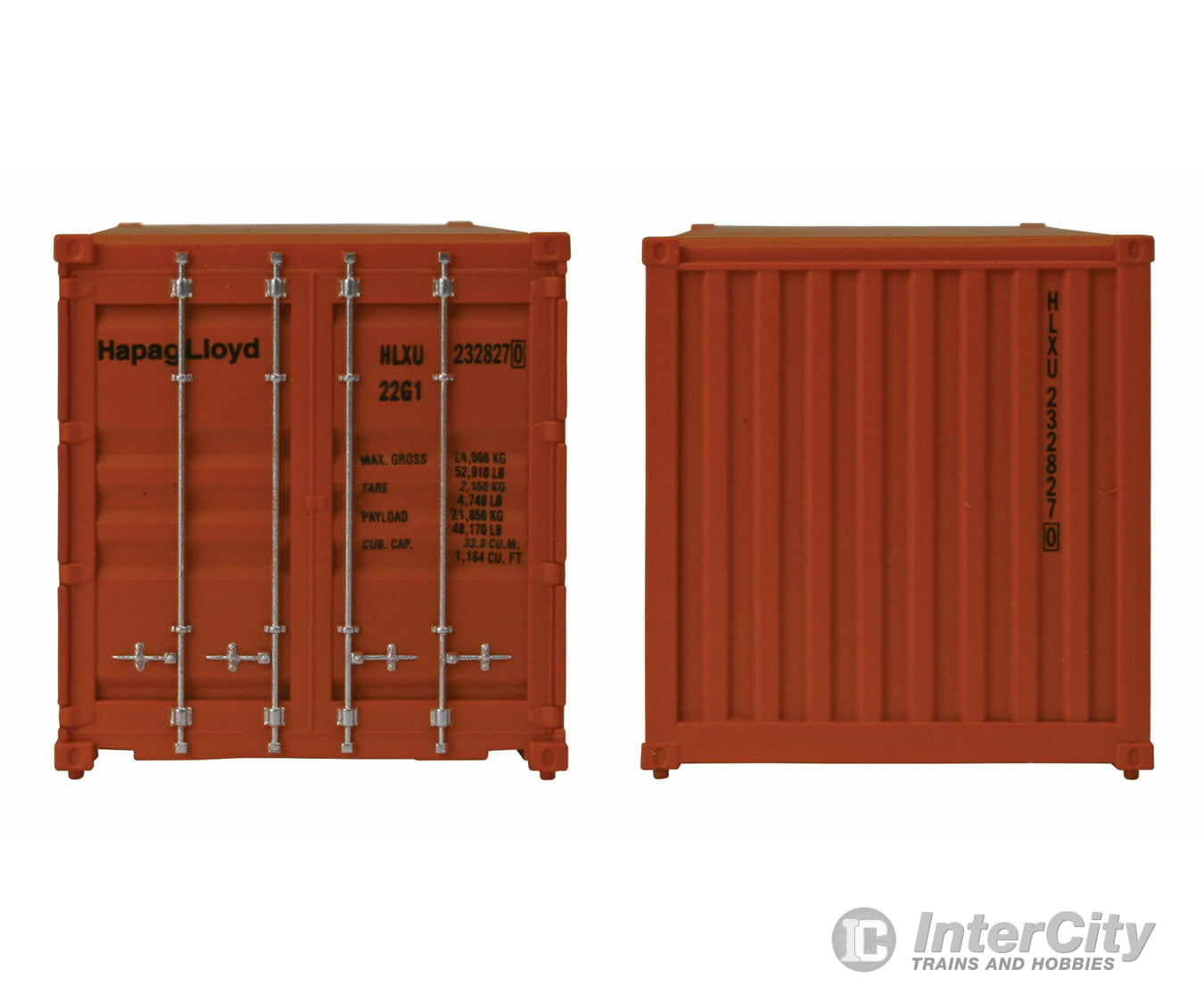 Walthers Scenemaster 8055 20’ Corrugated Container - Assembled -- Hapag-Lloyd (Orange Blue)