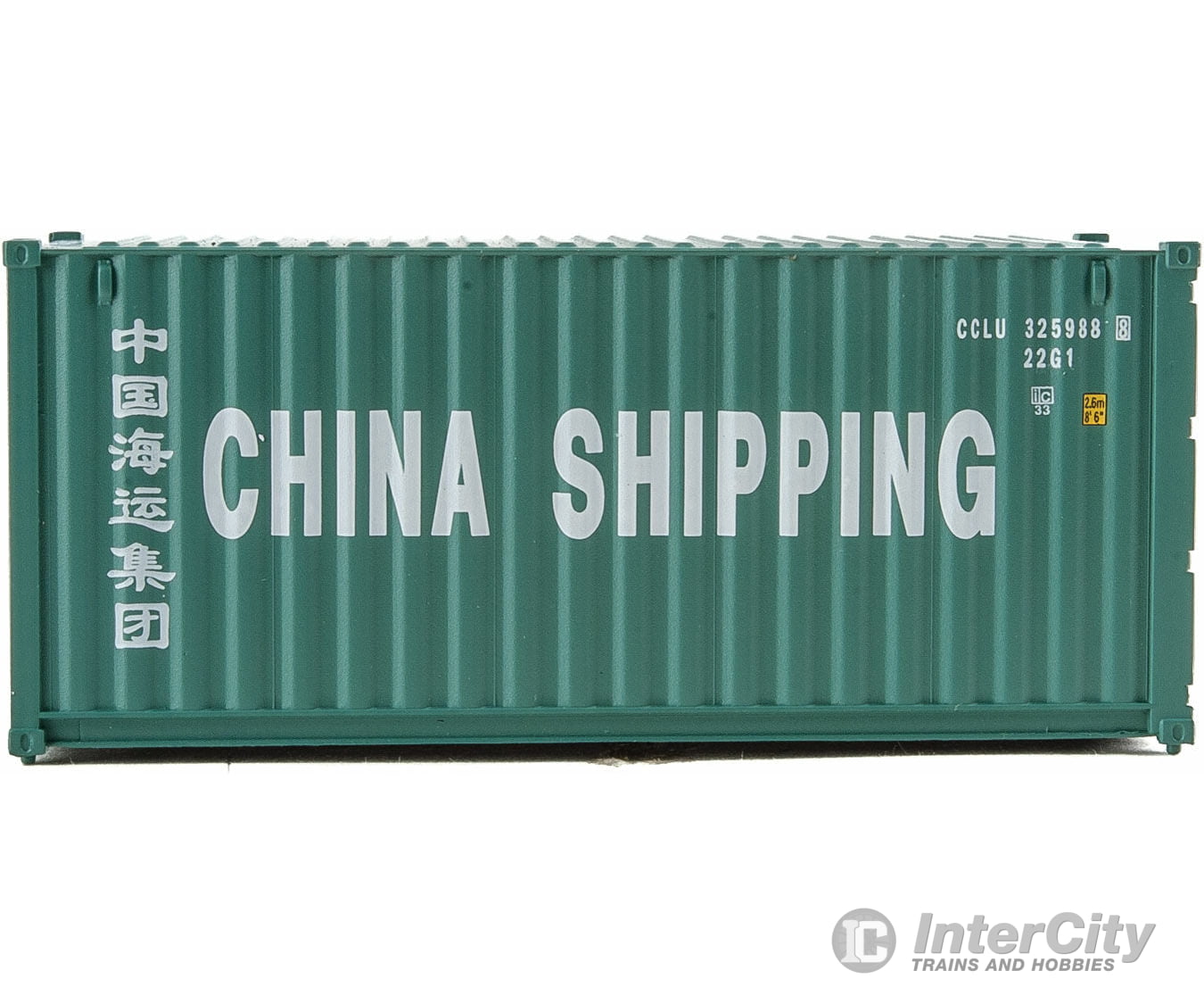 Walthers Scenemaster 8056 20’ Corrugated Container - Assembled -- China Shipping (Green White;