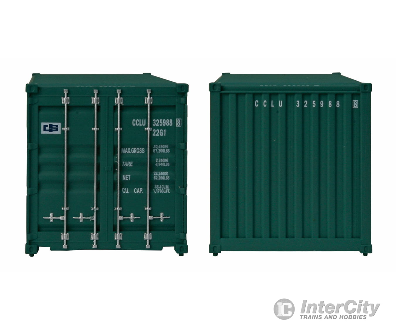 Walthers Scenemaster 8056 20’ Corrugated Container - Assembled -- China Shipping (Green White;
