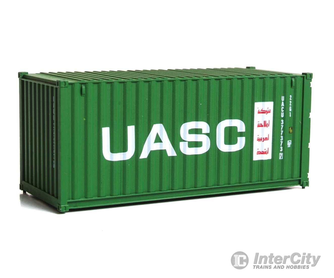 Walthers Scenemaster 8076 20’ Corrugated Container - Assembled -- Uasc (Green White Red) Freight