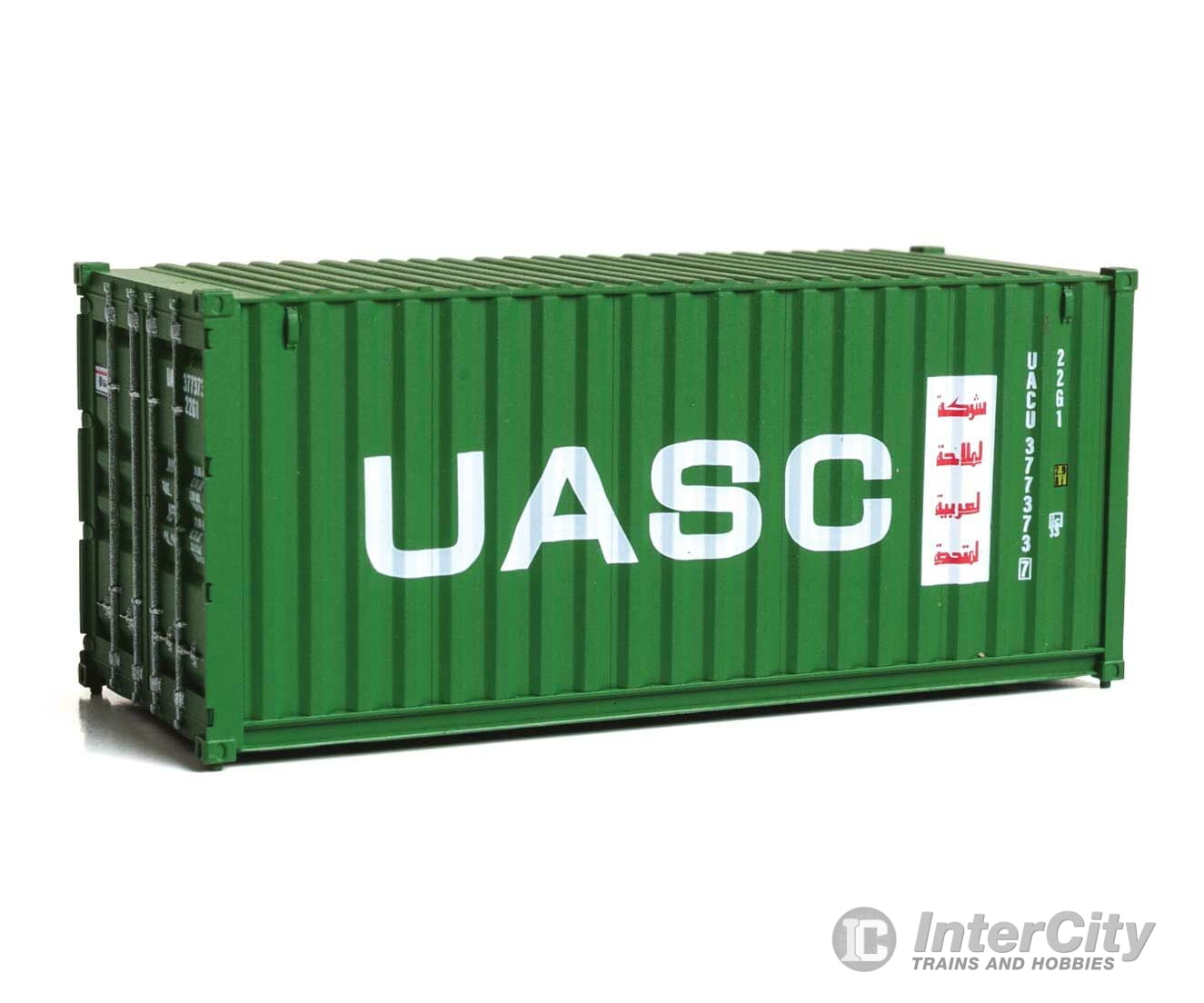 Walthers Scenemaster 8076 20’ Corrugated Container - Assembled -- Uasc (Green White Red) Freight