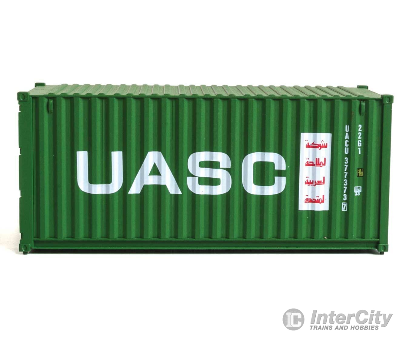 Walthers Scenemaster 8076 20’ Corrugated Container - Assembled -- Uasc (Green White Red) Freight
