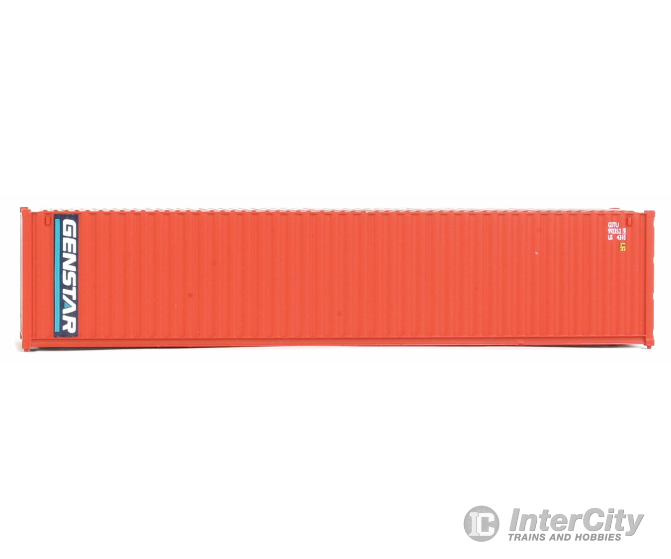 Walthers Scenemaster 8152 40’ Corrugated Container - Assembled -- Genstar (Orange Blue White)