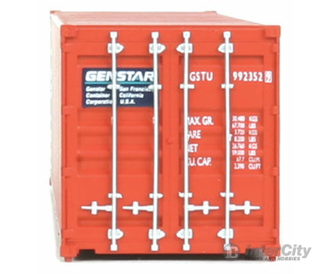 Walthers Scenemaster 8152 40’ Corrugated Container - Assembled -- Genstar (Orange Blue White)