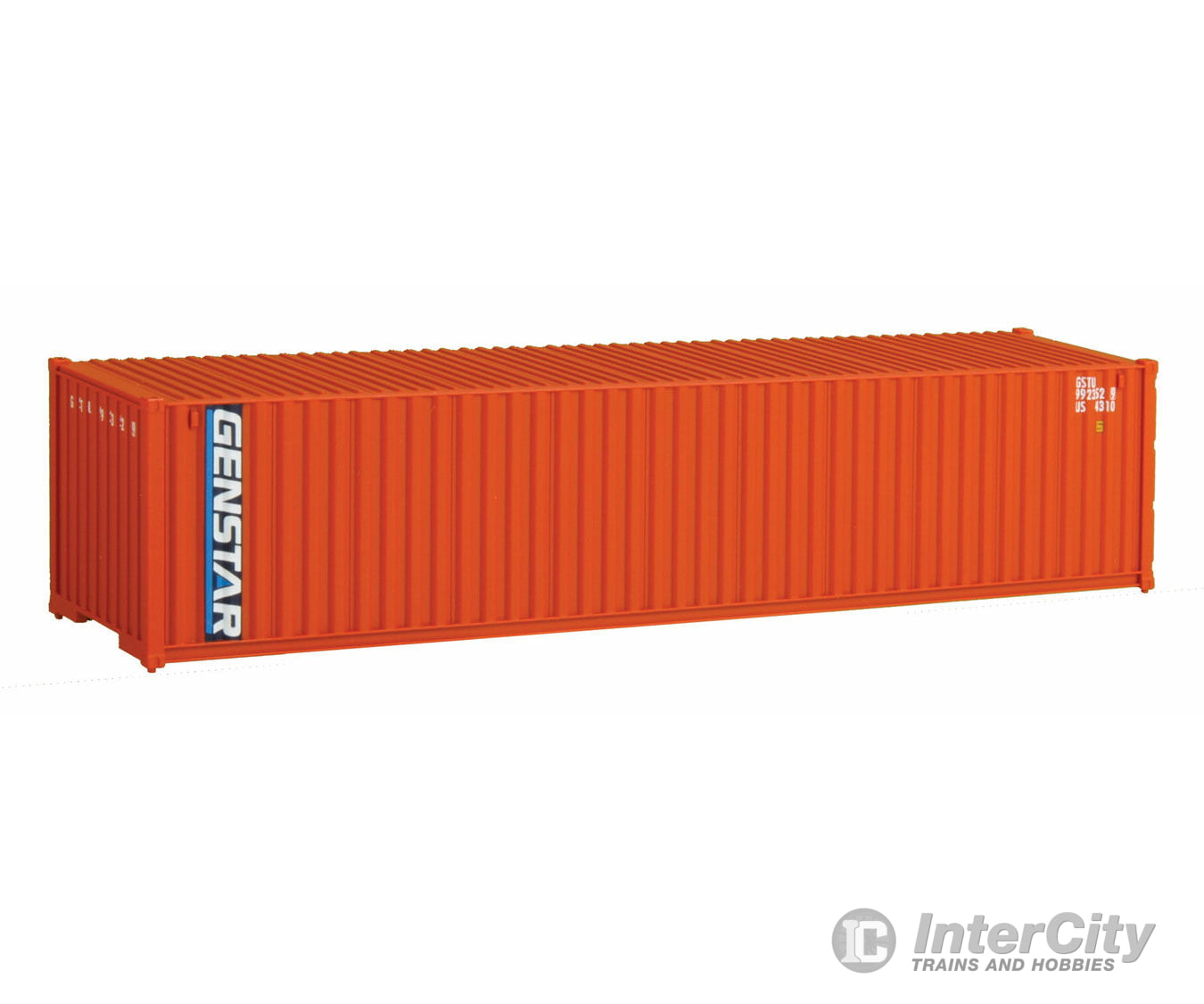 Walthers Scenemaster 8152 40’ Corrugated Container - Assembled -- Genstar (Orange Blue White)