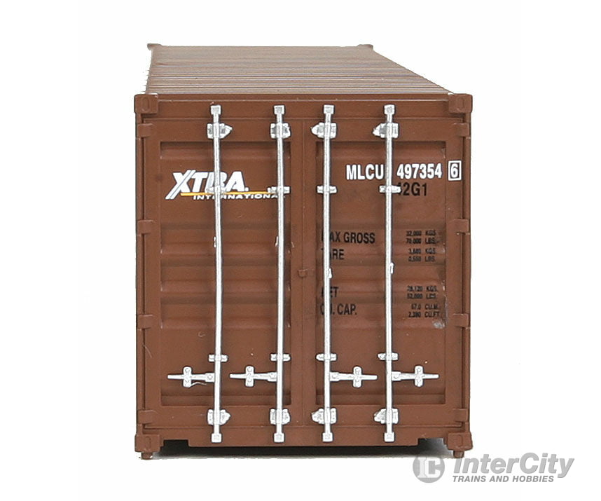 Walthers Scenemaster 8154 40’ Corrugated Container - Assembled -- Xtra (Brown White) Freight