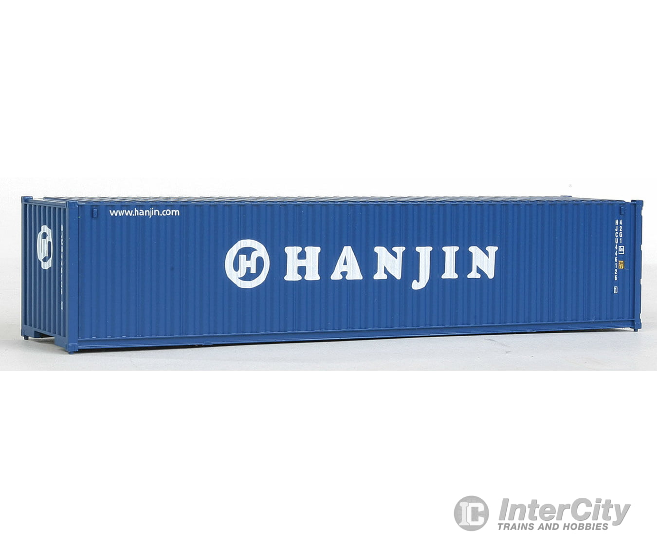 Walthers Scenemaster 8158 40’ Corrugated Container - Assembled -- Hanjin Freight Loads & Containers