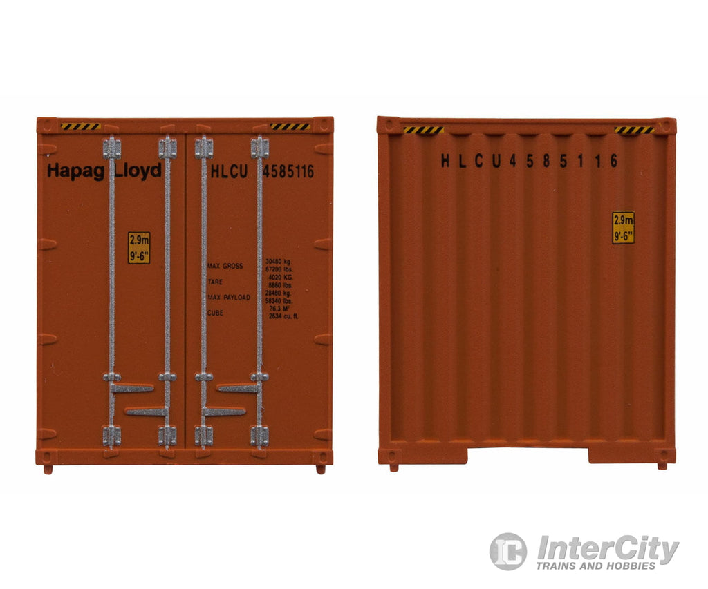 Walthers Scenemaster 8204 40’ Hi Cube Corrugated Container W/Flat Roof - Assembled -- Hapag-Lloyd