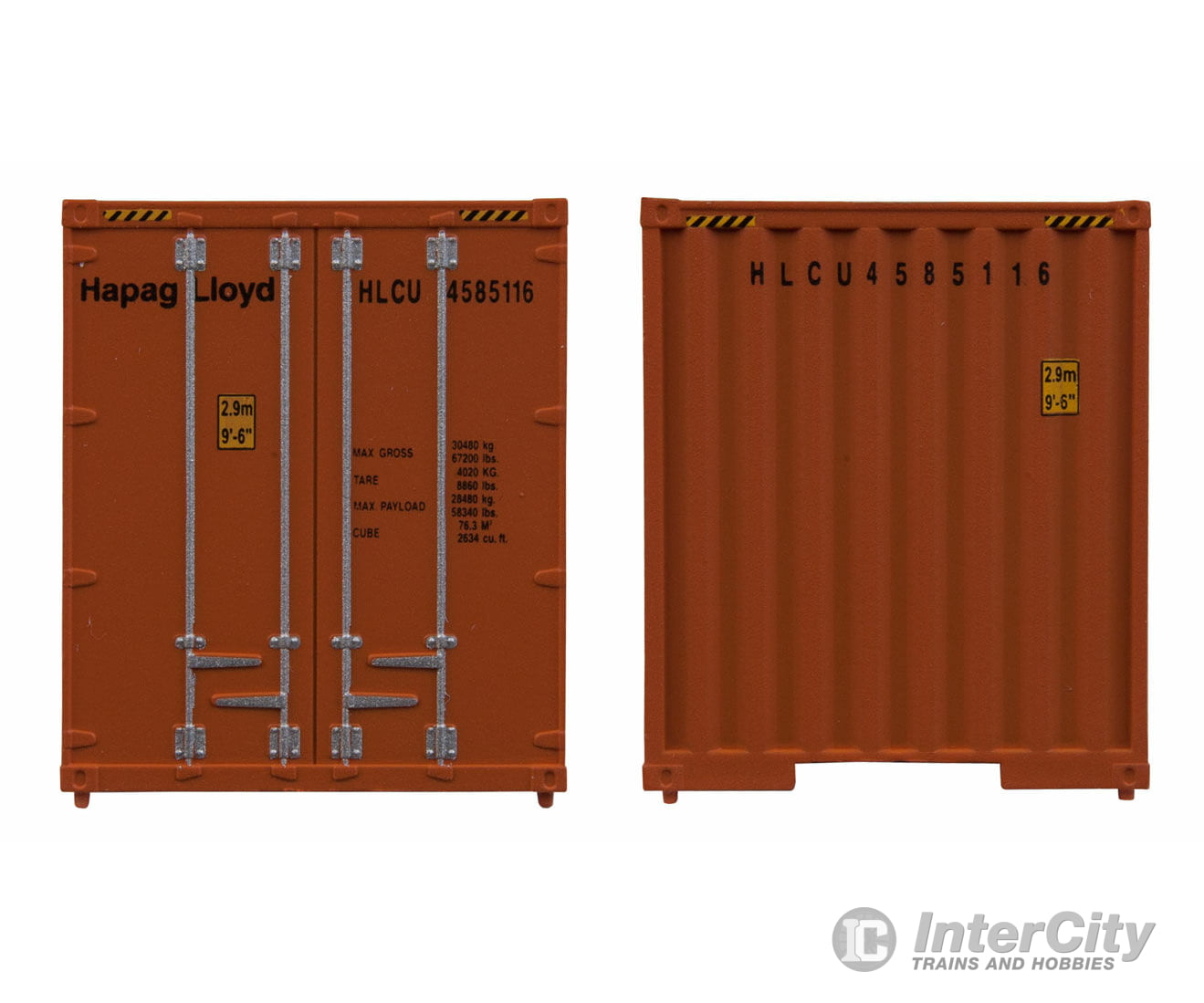 Walthers Scenemaster 8204 40’ Hi Cube Corrugated Container W/Flat Roof - Assembled -- Hapag-Lloyd