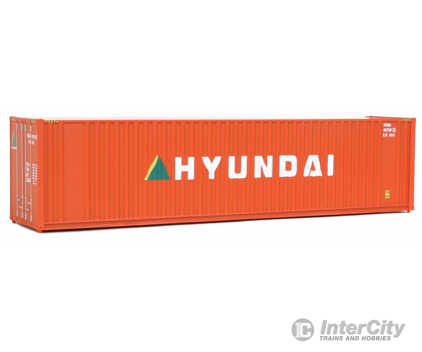 Walthers Scenemaster 8207 40’ Hi Cube Corrugated Container W/Flat Roof - Assembled -- Hyundai