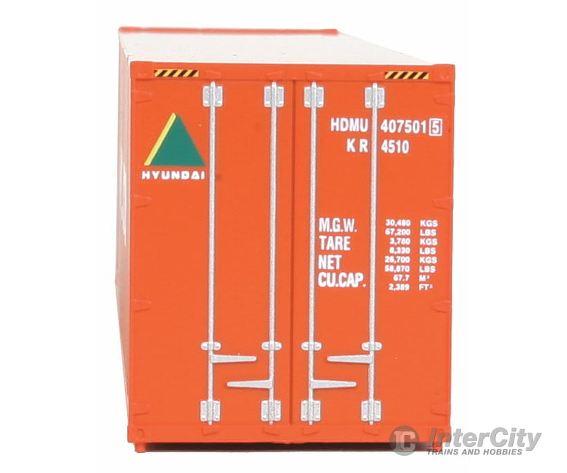 Walthers Scenemaster 8207 40’ Hi Cube Corrugated Container W/Flat Roof - Assembled -- Hyundai