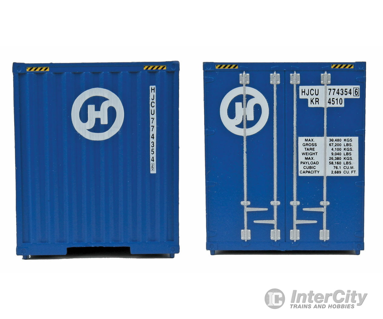 Walthers Scenemaster 8208 40’ Hi Cube Corrugated Container W/Flat Roof - Assembled -- Hanjin