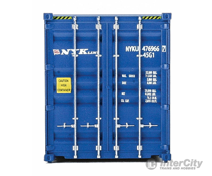 Walthers Scenemaster 8265 40’ Hi-Cube Corrugated-Side Container - Assembled -- Nyk Lines (Blue