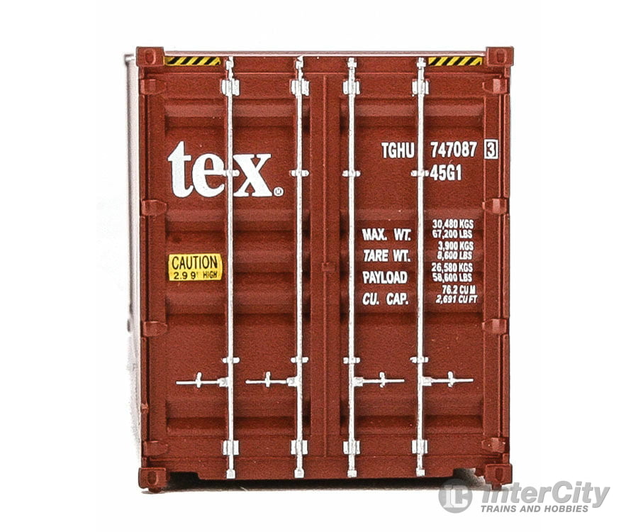 Walthers Scenemaster 8266 40’ Hi-Cube Corrugated-Side Container - Assembled -- Tex (Brown White)