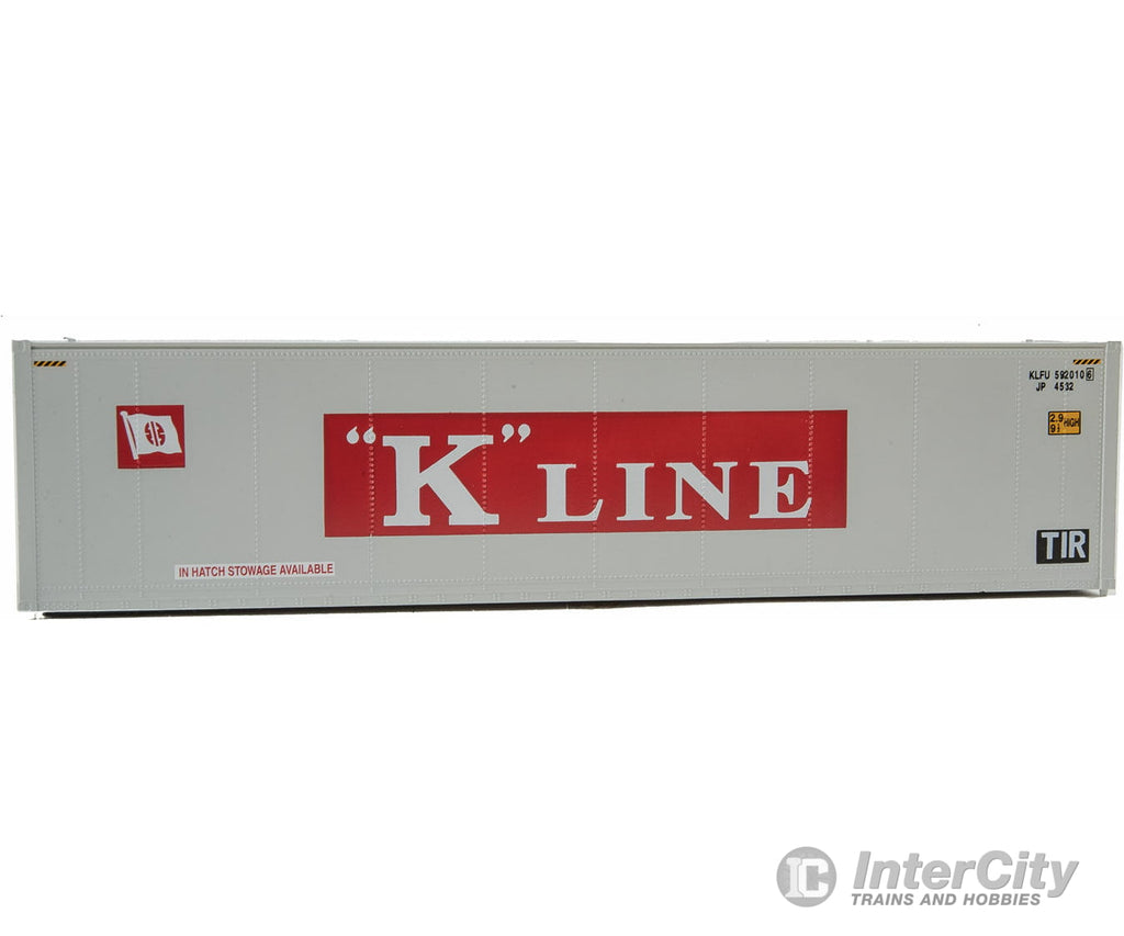 Walthers Scenemaster 8351 40 Hi Cube Smooth Side Reefer Container - Assembled -- K-Line (Grey Red