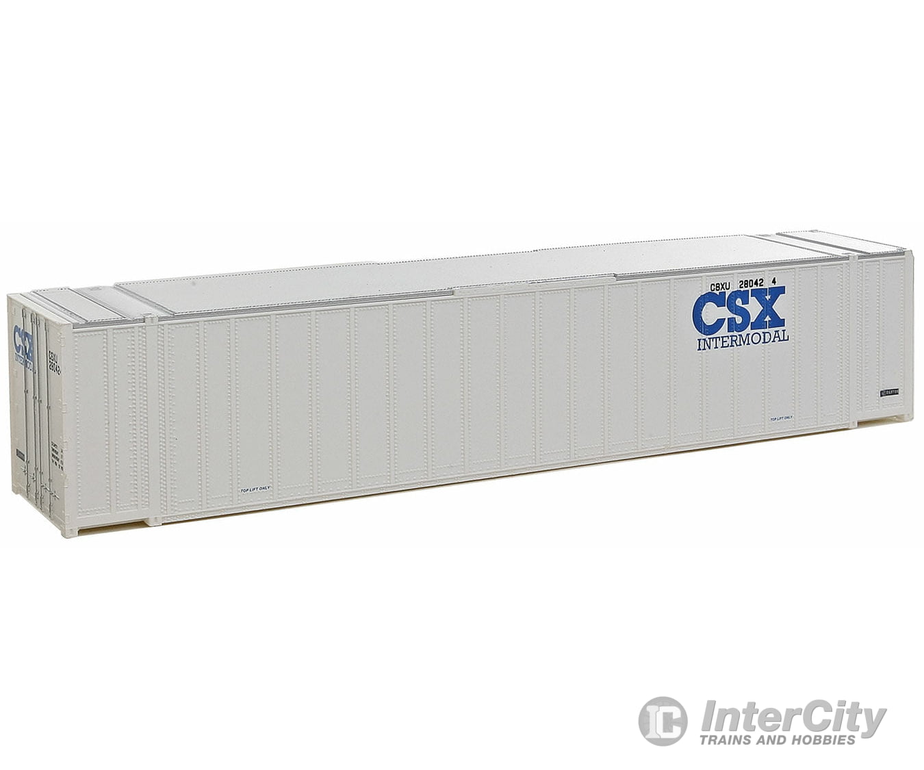 Walthers Scenemaster 8464 48’ Ribbed Side Container - Assembled -- Csx Intermodal (White Blue)