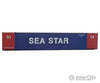 Walthers Scenemaster 8517 53’ Singamas Corrugated-Side Container - Ready To Run -- Sea Star (Blue