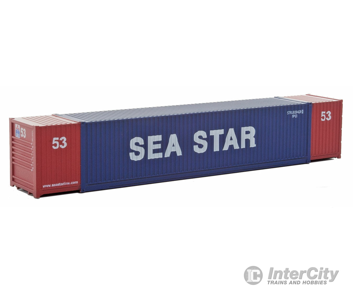 Walthers Scenemaster 8517 53’ Singamas Corrugated-Side Container - Ready To Run -- Sea Star (Blue