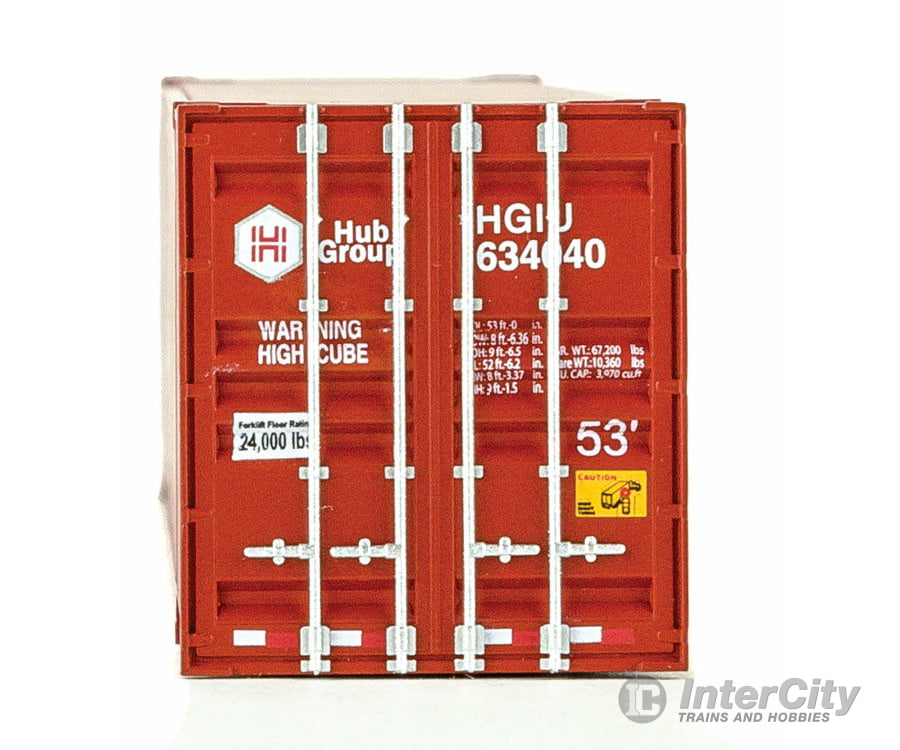 Walthers Scenemaster 8521 53’ Singamas Corrugated-Side Container - Assembled -- Hub Group (Red
