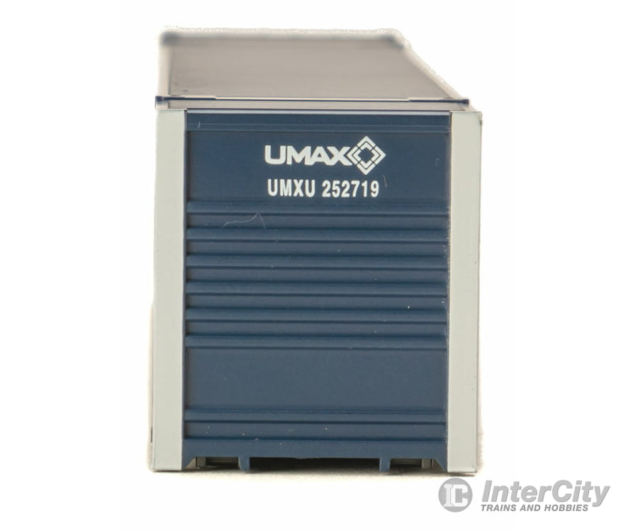 Walthers Scenemaster 8524 53’ Singamas Corrugated-Side Container - Assembled -- Umax (Blue White)