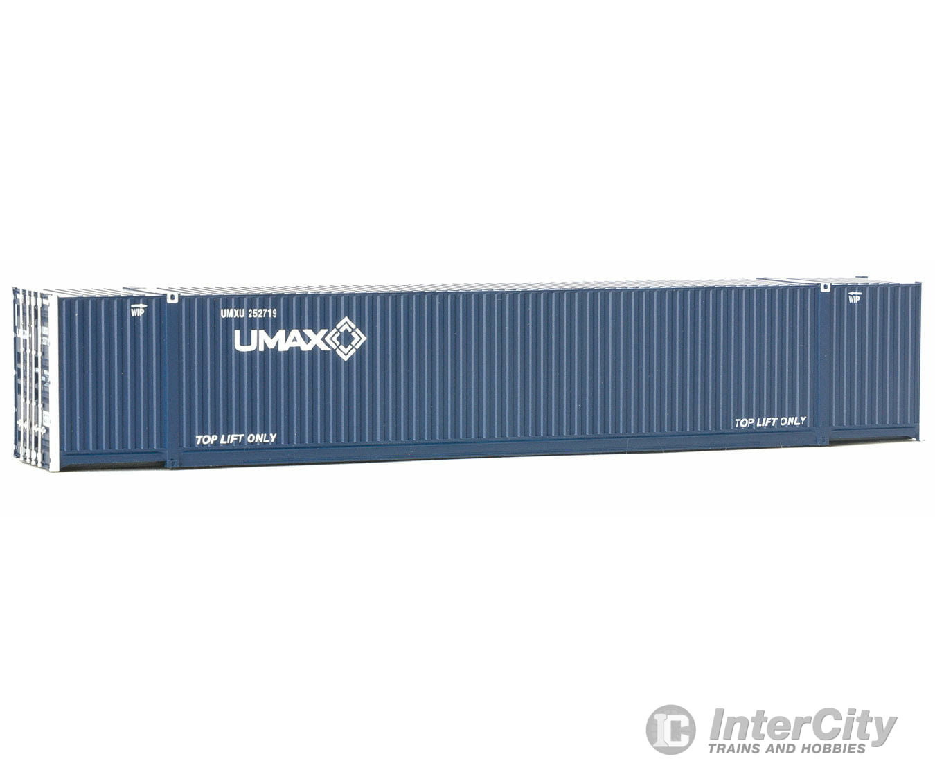 Walthers Scenemaster 8524 53’ Singamas Corrugated-Side Container - Assembled -- Umax (Blue White)