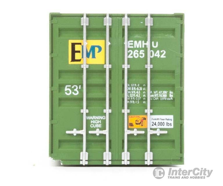 Walthers Scenemaster 8530 53’ Singamas Corrugated-Side Container - Assembled -- Emp (Green Blue