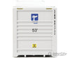 Walthers Scenemaster 8538 53’ Singamas Corrugated-Side Container - Assembled -- Tote (White Blue