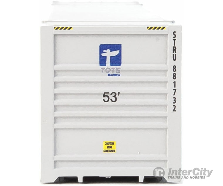 Walthers Scenemaster 8538 53’ Singamas Corrugated-Side Container - Assembled -- Tote (White Blue
