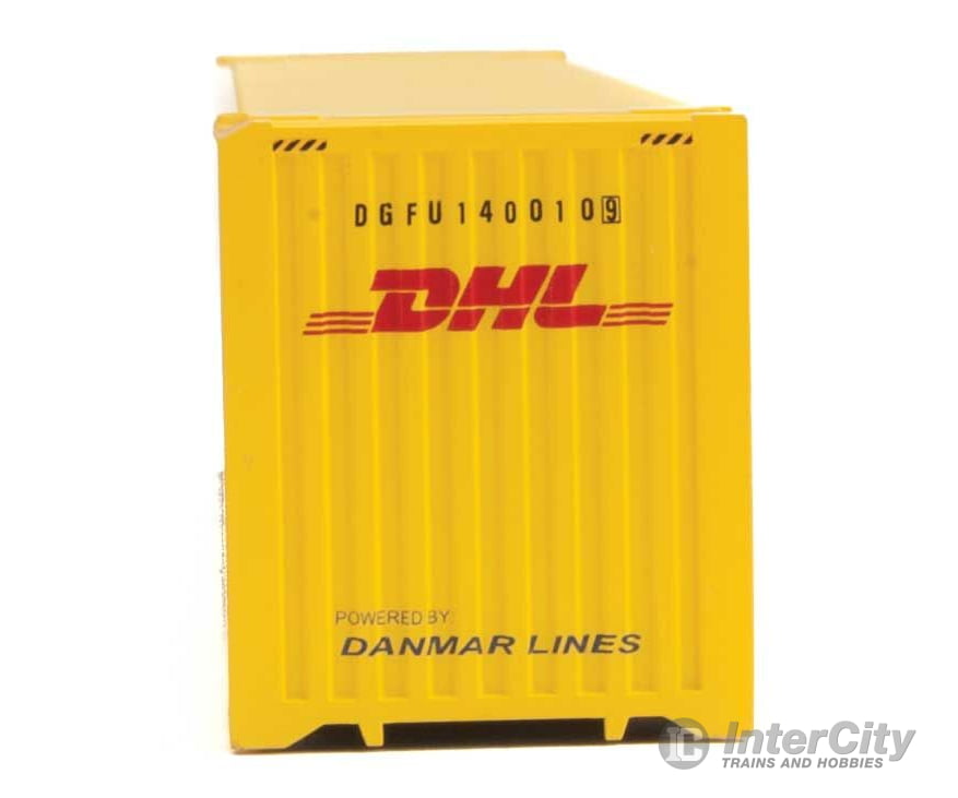 Walthers Scenemaster 8560 45’ Cimc Container - Assembled -- Dhl (Yellow Red) Freight Loads &