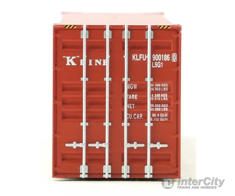 Walthers Scenemaster 8563 45’ Cimc Container - Assembled -- K-Line (Red White) Freight Loads &