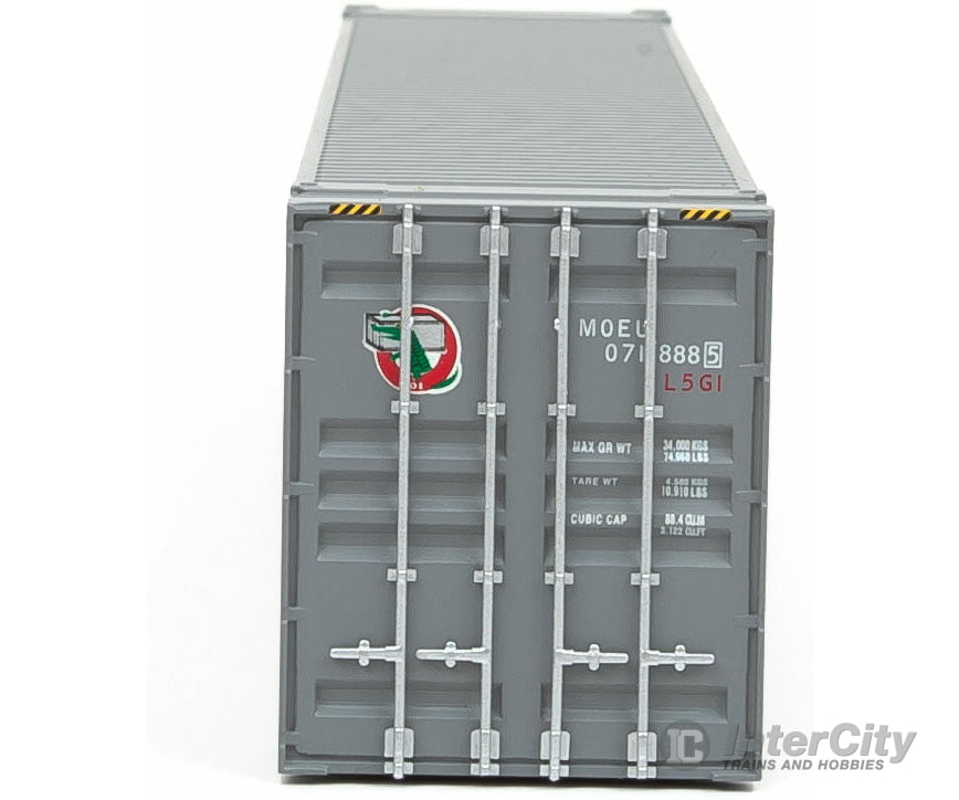Walthers Scenemaster 8572 45’ Cimc Container - Assembled -- Mitsui Osk (Gray White Red Green