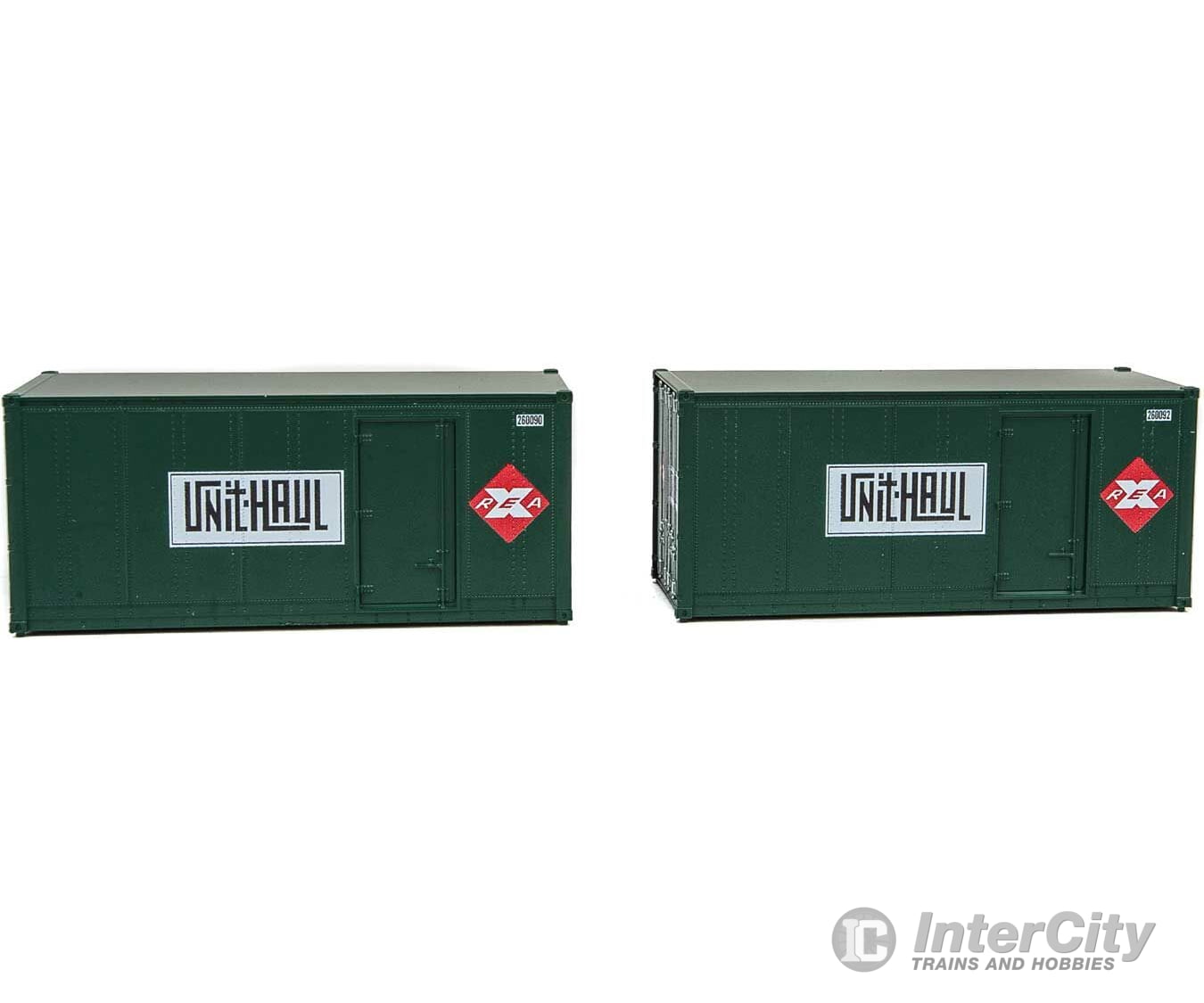 Walthers Scenemaster 8680 20’ Smooth-Side Container With Right Side Door 2-Pack - Ready To Run --