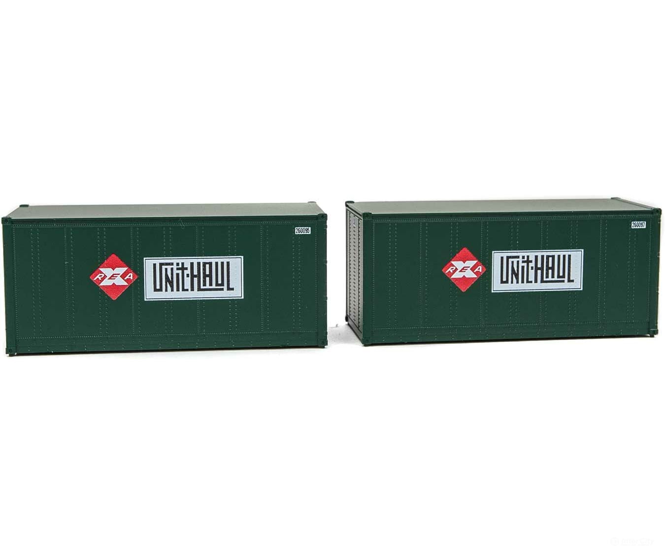 Walthers Scenemaster 8681 20’ Smooth-Side Container With Right Side Door 2-Pack - Ready To Run --