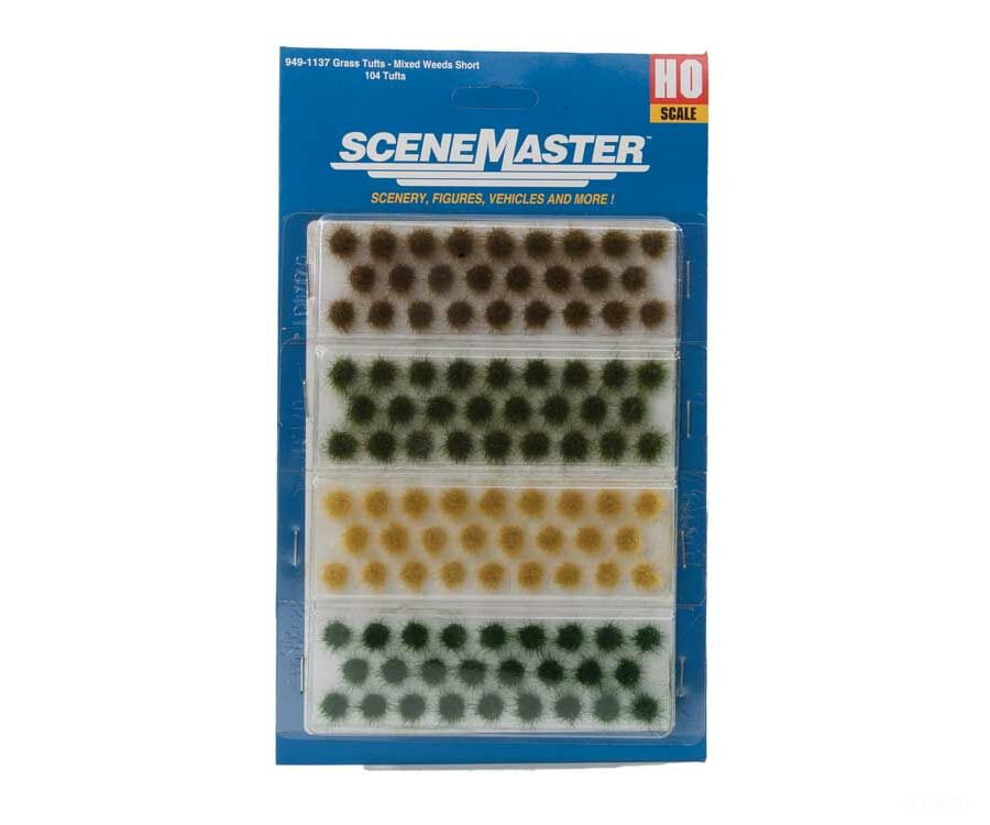 Walthers Scenemaster Ho 1137 Short Mixed Weed Tufts Pkg(104) -- Height: 1/4’.6Cm Scenery Details