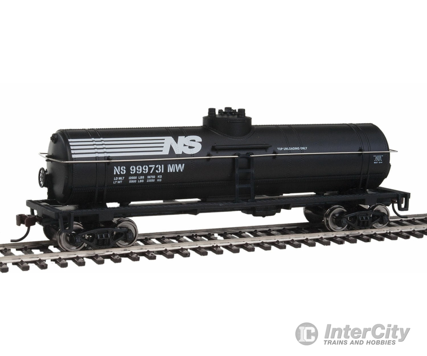 Walthers Trainline 1447 Tank Car - Ready To Run -- Norfolk Southern (Black White) Freight Cars