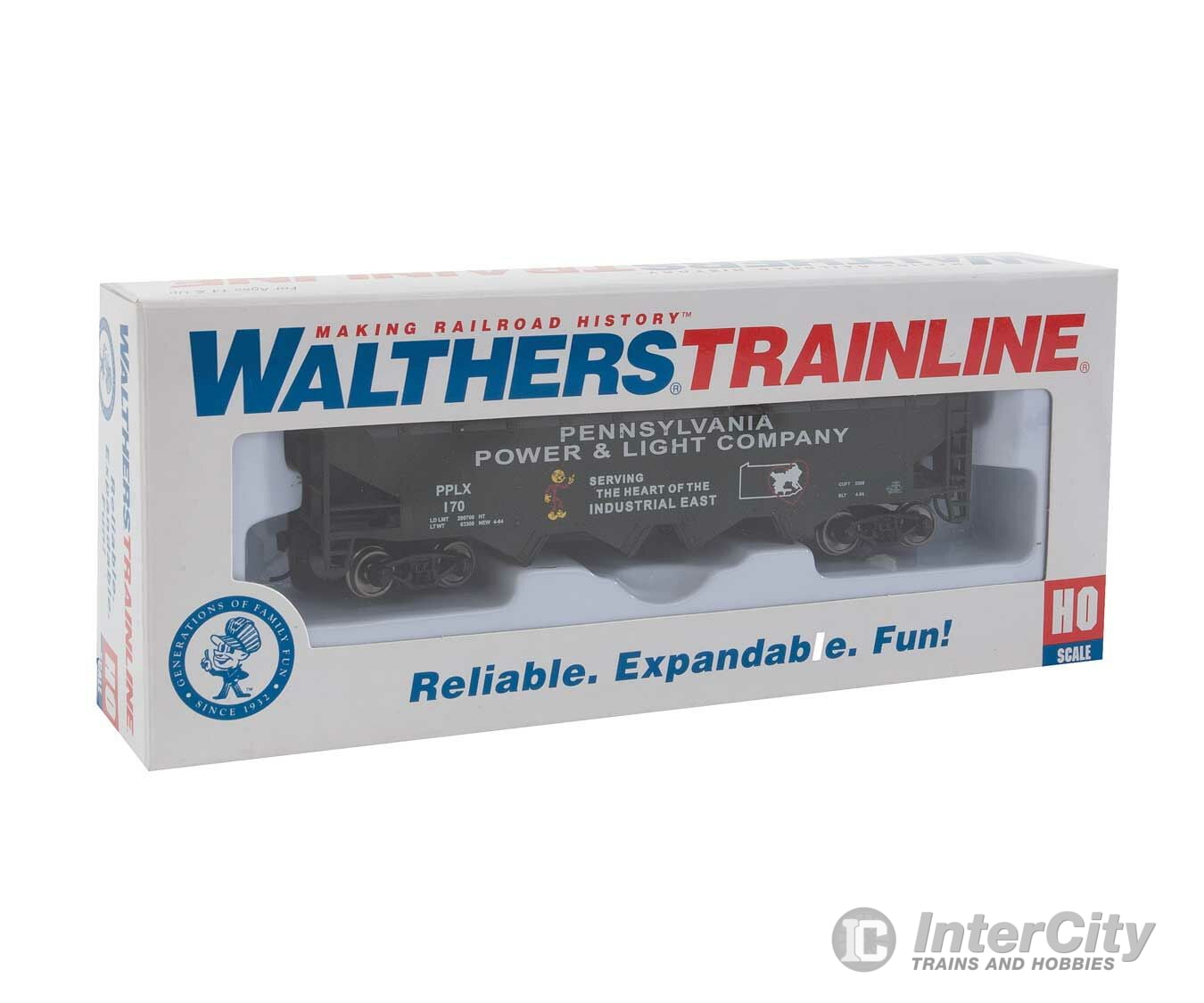 Walthers Trainline 1659 Offset Quad Hopper - Ready To Run -- Pennsylvania Power & Light Pplx #170